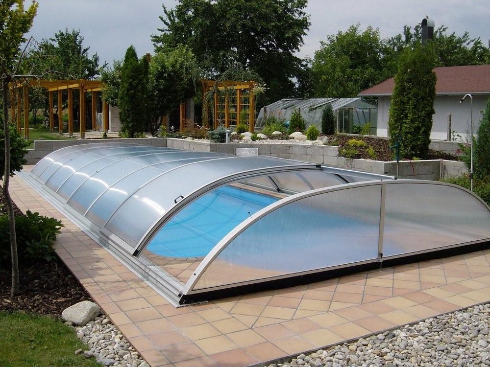 Pool enclosure ELEGANT - retractable pool cover | sunrooms-enclosures.com