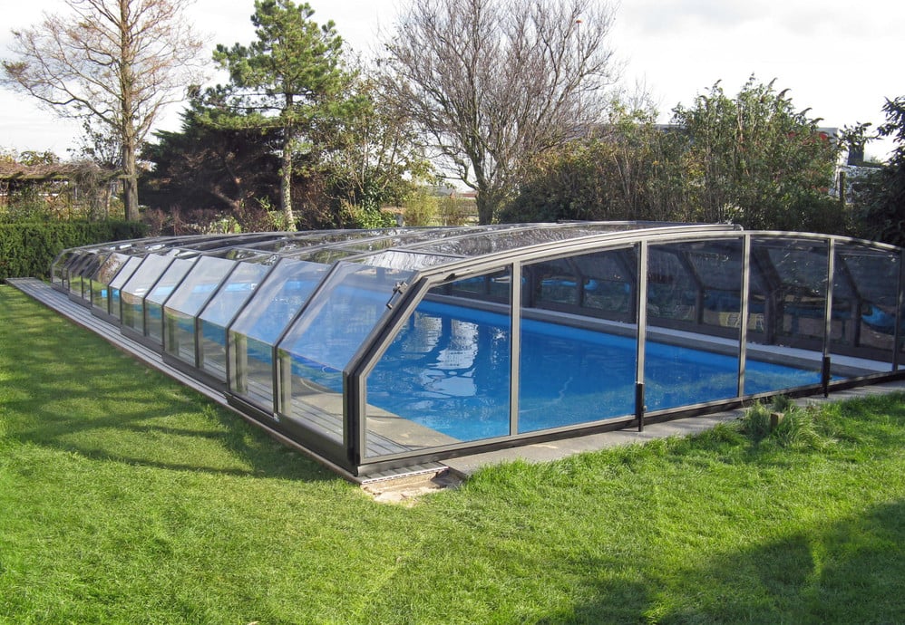 Pool enclosure OCEANIC low - retractable pool cover | sunrooms ...