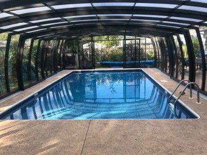 Pool enclosure OMEGA - retractable pool cover | sunrooms-enclosures.com