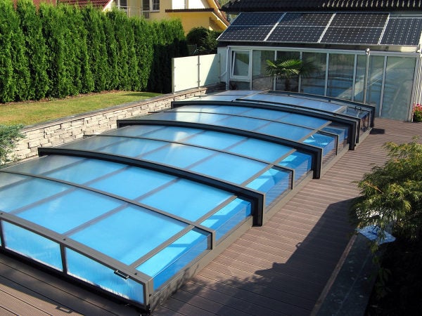 Retractable swimming pool enclosure Viva | sunrooms-enclosures.com