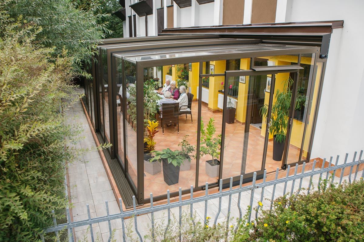 Commercial enclosures patio covers for hotels, cafes and restaurants