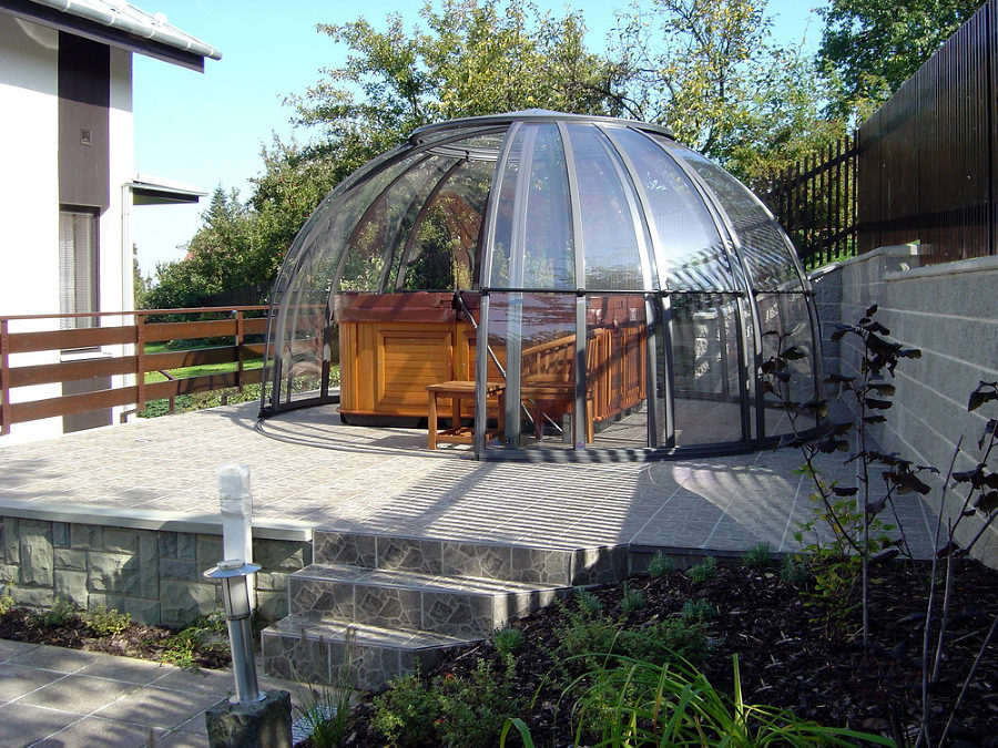 Retractable Hot Tub Enclosure Spa Dome Orlando Sunrooms 