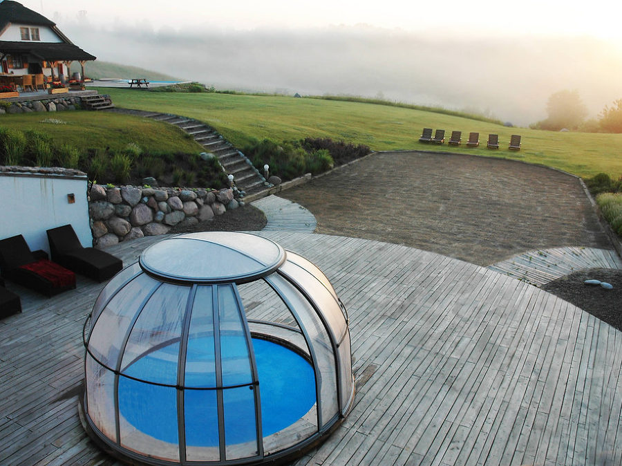 Retractable hot tub enclosure Spa Dome Orlando