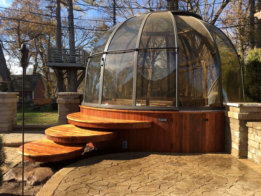 Hot tub enclosure Spa Dome Orlando galleries retractable hot tub