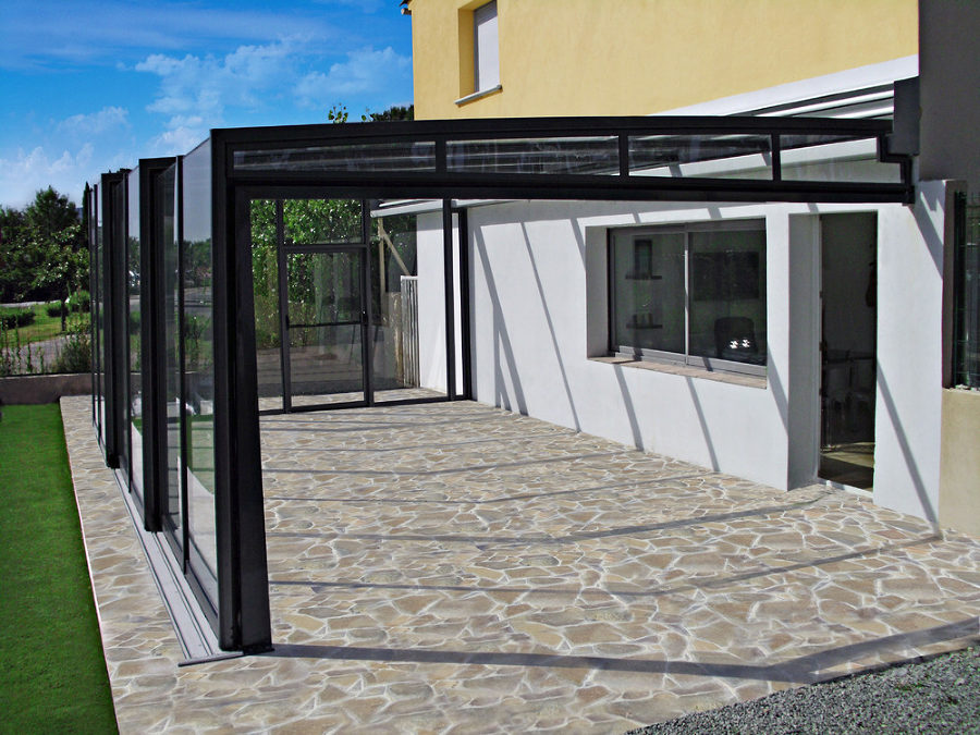 Retractable patio enclosure CORSO Glass