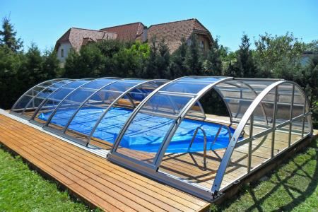 Medium retractable pool enclosures and pool covers | sunrooms ...