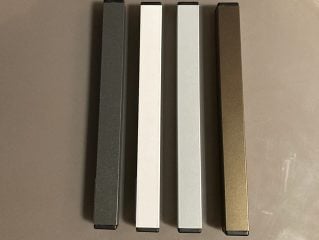Aluminum Profile Colors from left to right –  Anthracite(Charcoal), White, Silver, Antique Brown