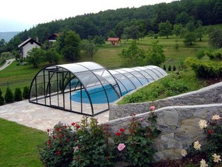 Custom made combined pool enclosure - low and high designs combined
