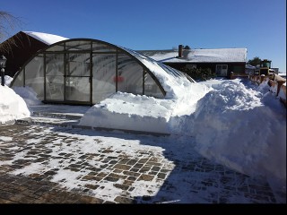 Dennis and Gays pool enclosure Universe under snow load