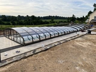 Extra long pool enclosure Imperia with 12 segments