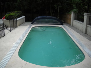 Fully opened swimming pool enclosure ELEGANT