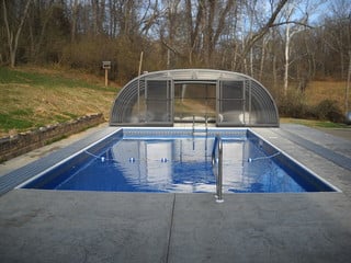Fully retracted pool enclosure LAGUNA