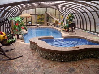 Inside the pool enclosure LAGUNA - a nice inhabitable pool enclosure