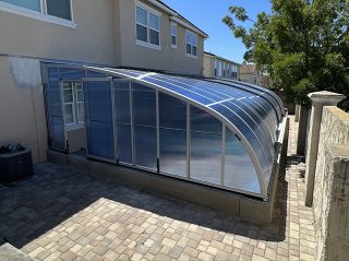 Just installed retractable pool enclosure Style