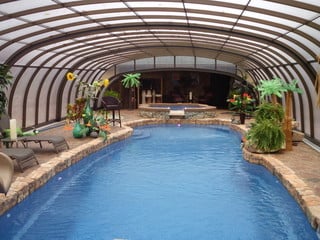Inside the pool enclosure LAGUNA - luxury inhabitable space