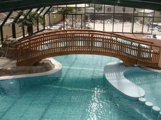 Large swimming pool enclosure at Cardigan Bay Holiday Park