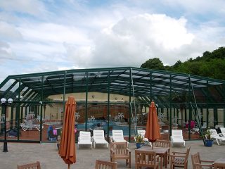 Large swimming pool enclosure at Cardigan Bay Holiday Park