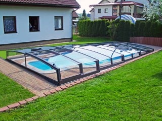 Modern pool enclosure Corona with anthracite finish