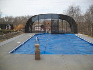 Newly built pool enclosure LAGUNA from Pool and Spa Enclosures