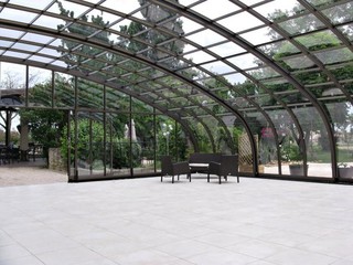 Newly built patio enclosure for hotel restaurant