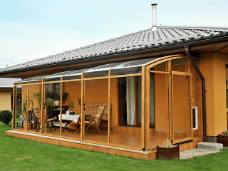 Patio enclosure CORSO premium - woodlike imitation