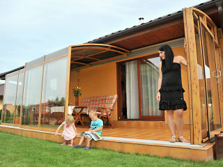 Long and spacious patio enclosure CORSO Premium
