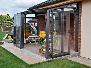 Retractable patio enclosure CORSO Premium by Pool and Spa Enclosures LLC
