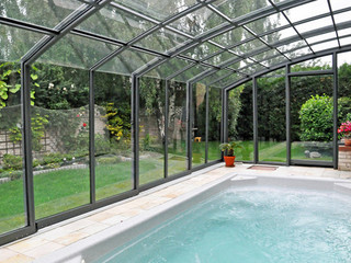 Patio enclosure CORSO can cover your pool as well