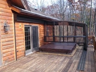 Patio enclosure - sunroom idea CORSO Premium can even cover your hot tub