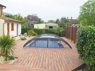 Pool enclosure ELEGANT on wooden deck