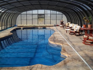 Pool enclosure LAGUNA - look from the inside of enclosure