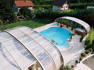High pool enclosure LAGUNA in white finish