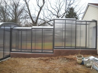 Pool enclosure Laguna with retractable tunnel to a house