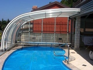 Pool enclosure Style attached to a wall