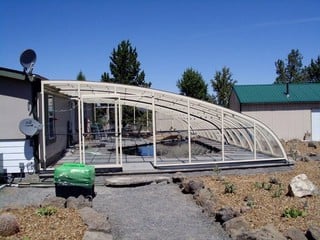 Pool enclosure Style - standing alone or attached to a wall