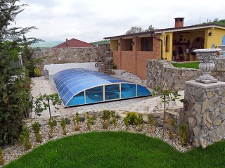 Retractable swimming pool enclosure ELEGANT