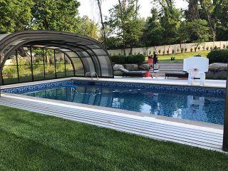 Retractable swimming pool enclosure LAGUNA