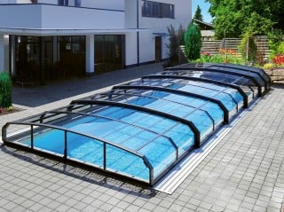 Retractable swimming pool enclosure OCEANIC low