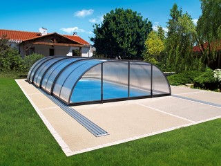 Retractable swimming pool enclosure TROPEA in anthracite finish