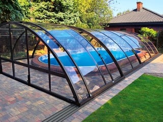 Swimming pool enclosure UNIVERSE in anthracite finish