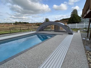 Swimming pool enclosure UNIVERSE TYPE VI open