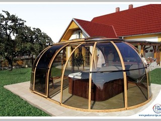 Wood tint of aluminium profiles Hot Tub Enclosure Spa Sunhouse